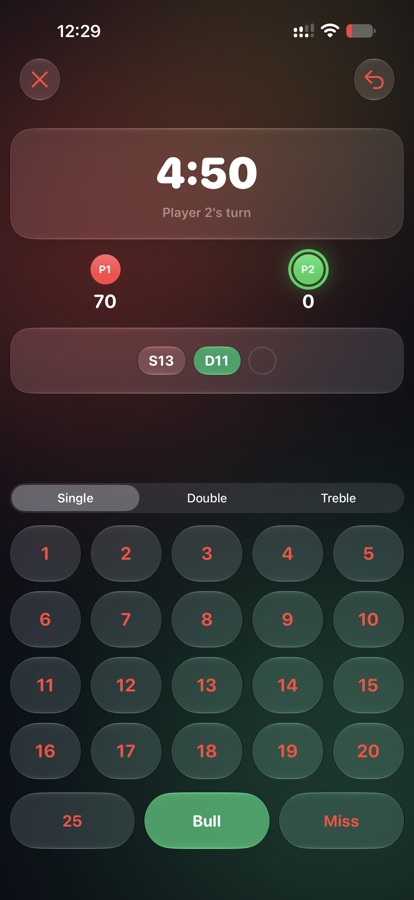 Timed game screen with a countdown clock