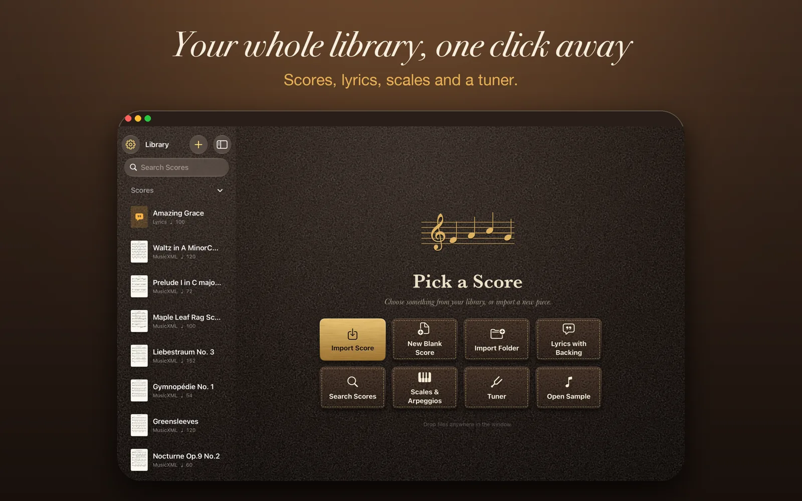 The Maestro Pro library on a Mac.