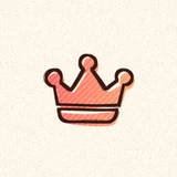 Hand-drawn crown icon, unlocked by collecting every sticker